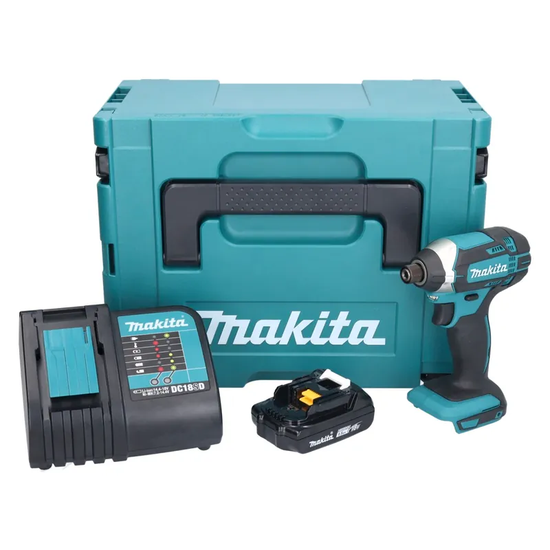 Markenware Makita DTD 152 SY1J Akku Schlagschrauber 18 V 165 Nm 1/4" + 1x Akku 1,5 Ah + Ladegerät + Makpac