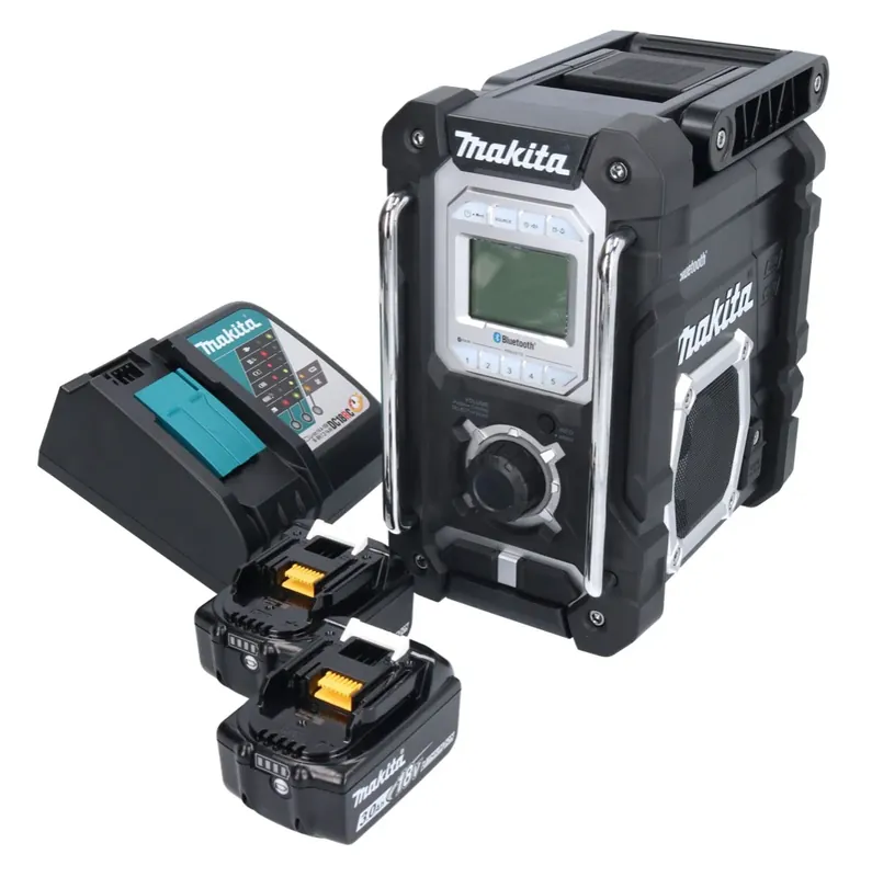 Preisknaller Makita DMR 108 RF Akku Radio 10,8 V - 18 V Bluetooth IP64 + 2x Akku 3,0 Ah + Ladegerät