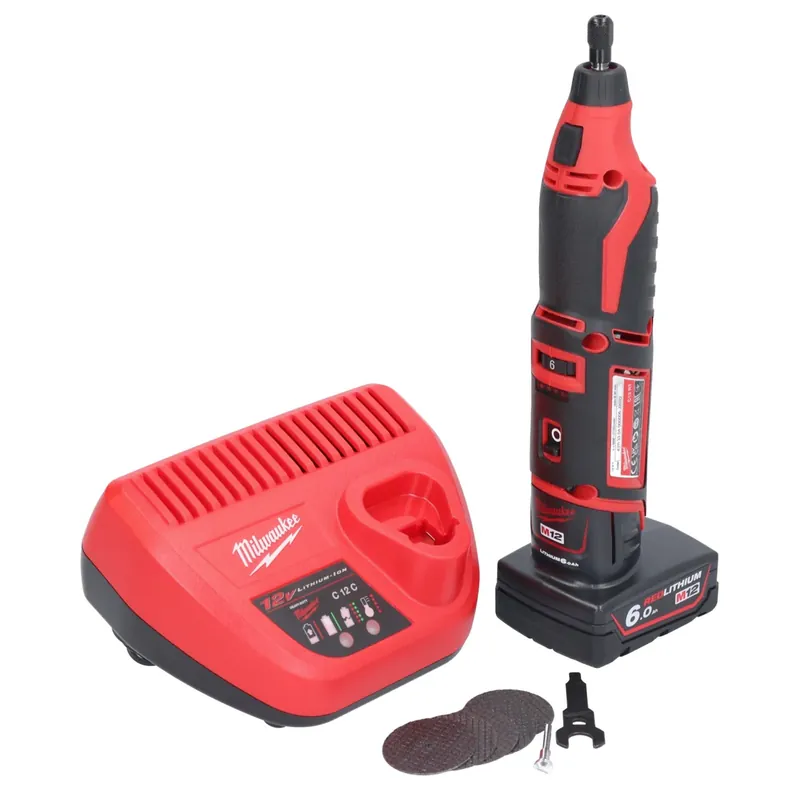 Milwaukee C12 RT-601 Akku Rotationswerkzeug 12 V + 1x Akku 6,0 Ah + Ladegerät Schnäppchen