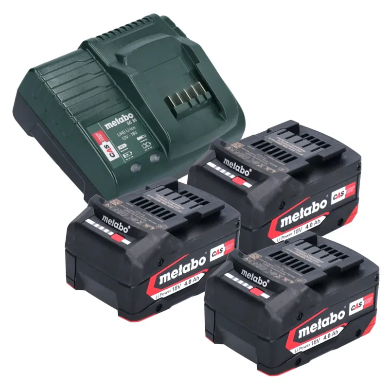 Jetzt Bestellen Metabo Basic Set 3x Li-Power Akkupack 18 V 4,0 Ah + Metabo SC 30 Ladegerät 12 - 18 V