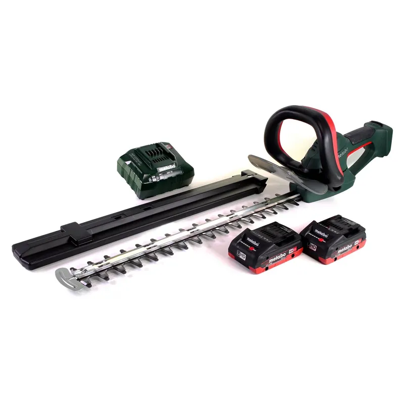 Metabo AHS 18-55 V Akku Heckenschere 18 V 53 cm ( 600463800 ) + 2x Akku 4,0 Ah + Ladegerät Sichere Zahlung