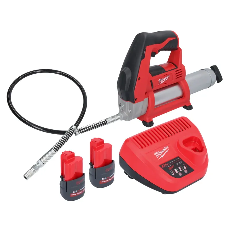 Milwaukee M12 GG-252 Akku Fettpresse 12 V 562 bar + 2x Akku 2,5 Ah + Ladegerät Bestpreis