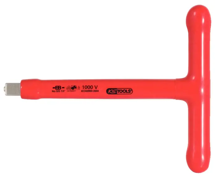 Kracherpreis KS TOOLS 1/2" T-Griff-Aufsteckschlüssel mit Schutzisolierung und Schraubenarretierung, 200mm ( 117.1205 )