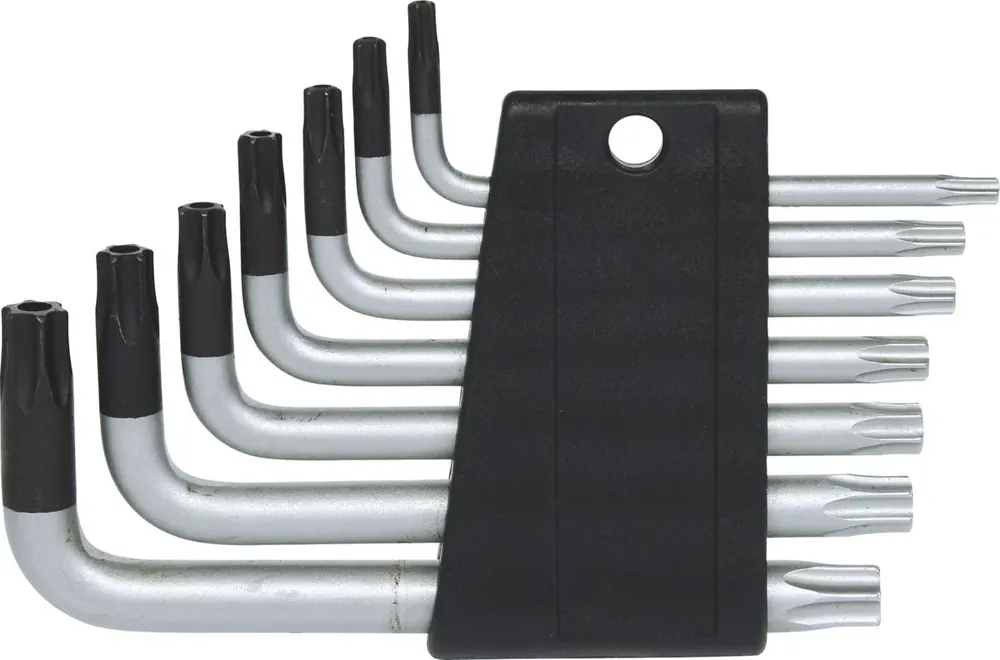 KS TOOLS Torx-Winkelstiftschlüssel-Satz mit Bohrung, kurz, 7-tlgTB10-TB40 ( 151.4150 ) Kracherpreis