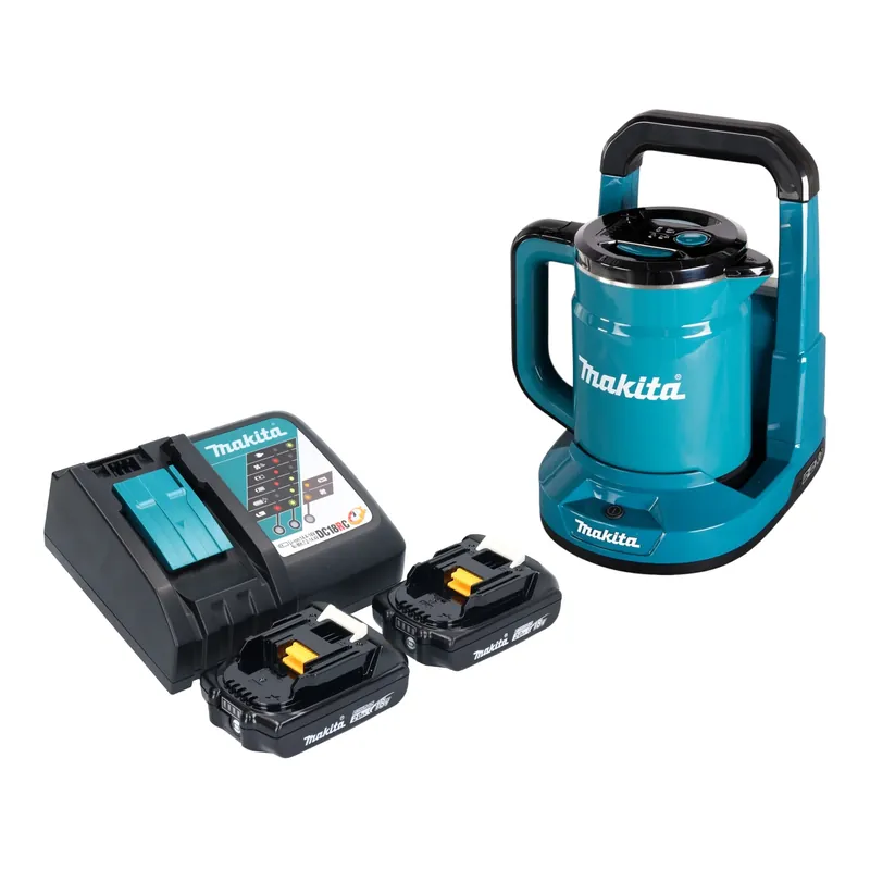 Makita DKT 360 RA2 Akku Wasserkocher 36 V ( 2x 18 V ) 0,8 L + 2x Akku 2,0 Ah + Ladegerät Solange Der Vorrat Reicht