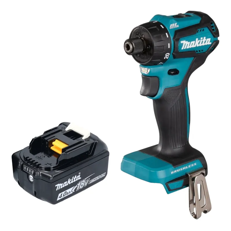 Makita DDF 083 M1 Akku Bohrschrauber 18 V 40 Nm 1/4'' Brushless + 1x Akku 4,0 Ah - ohne Ladegerät Nur Heute
