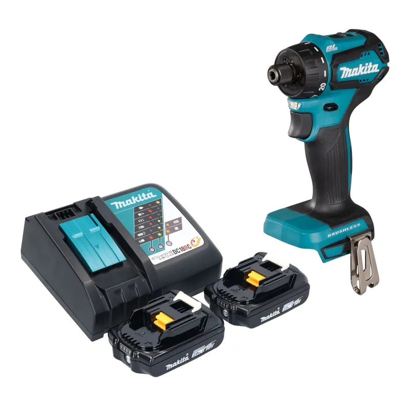 Preis Gesenkt Makita DDF 083 RA Akku Bohrschrauber 18 V 40 Nm 1/4'' Brushless + 2x Akku 2,0 Ah + Ladegerät