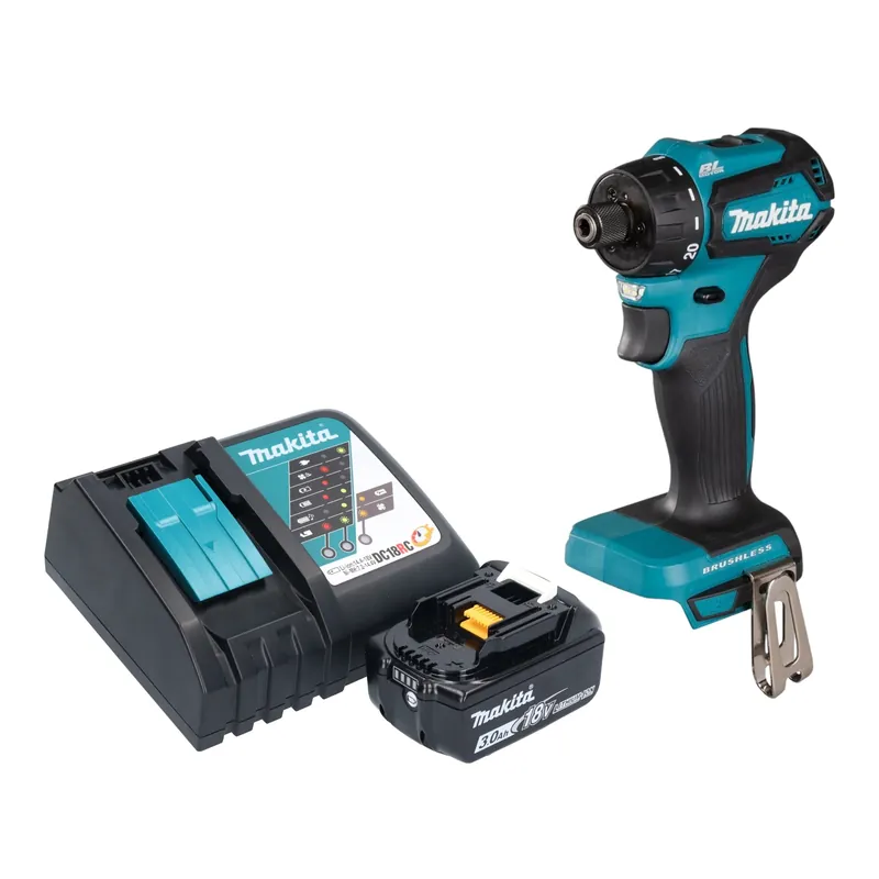 Makita DDF 083 RF1 Akku Bohrschrauber 18 V 40 Nm 1/4'' Brushless + 1x Akku 3,0 Ah + Ladegerät Top-Preis