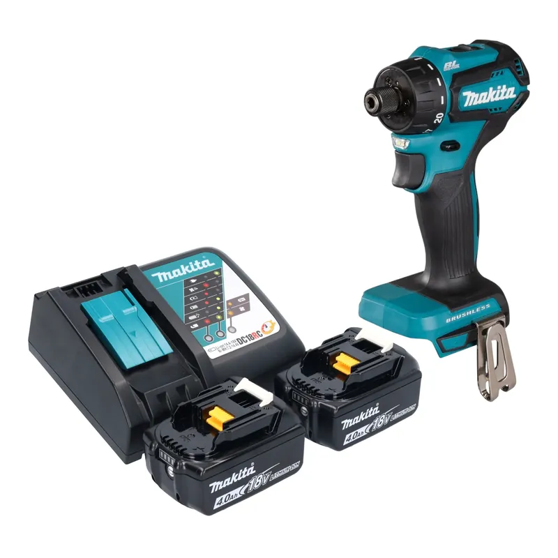 Makita DDF 083 RM Akku Bohrschrauber 18 V 40 Nm 1/4'' Brushless + 2x Akku 4,0 Ah + Ladegerät Super-Preis