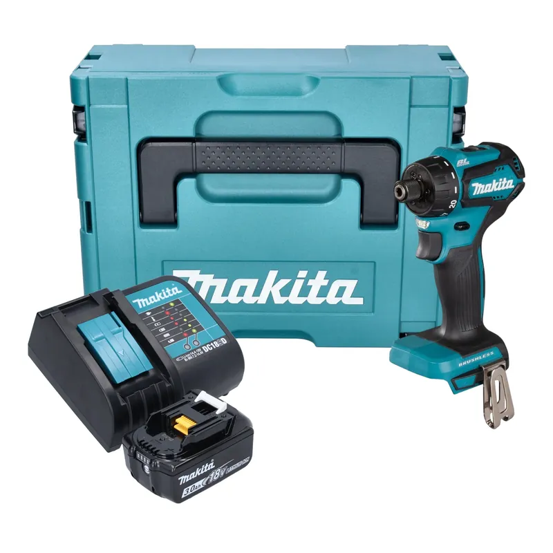 Makita DDF 083 SF1J Akku Bohrschrauber 18 V 40 Nm 1/4'' Brushless + 1x Akku 3,0 Ah + Ladegerät + Makpac Top-Seller
