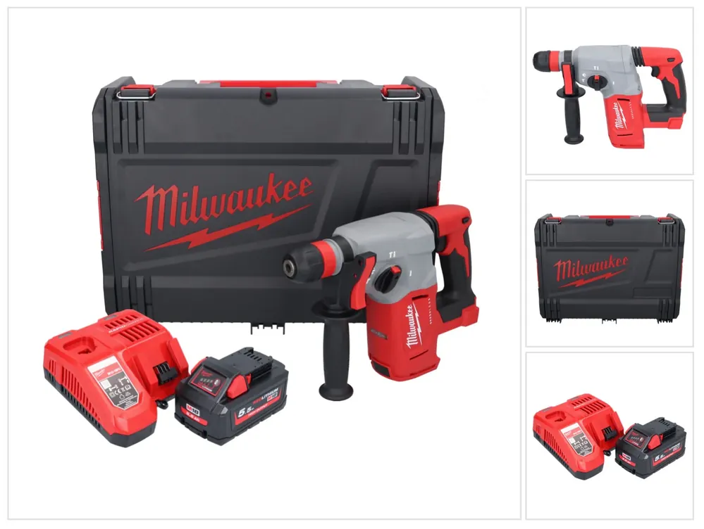 Geprüft Milwaukee M18 BLHX-551X Akku Kombihammer 18 V 2,3 J Brushless + 1x Akku 5,5 Ah + Ladegerät + HD-Box