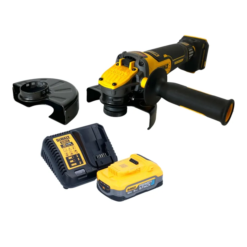 Geprüft DeWalt DCG 416 VS H1 Akku Winkelschleifer 18 V 125 mm Brushless + 1x PowerStack Akku 5,0 Ah + Ladegerät