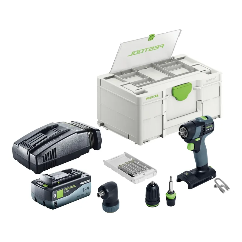 Festool TXS 18-Basic-Set Akku Bohrschrauber 18 V 40 Nm Brushless + 1x Akku 8,0 Ah + Schnellladegerät + Systainer Begrenztes Angebot
