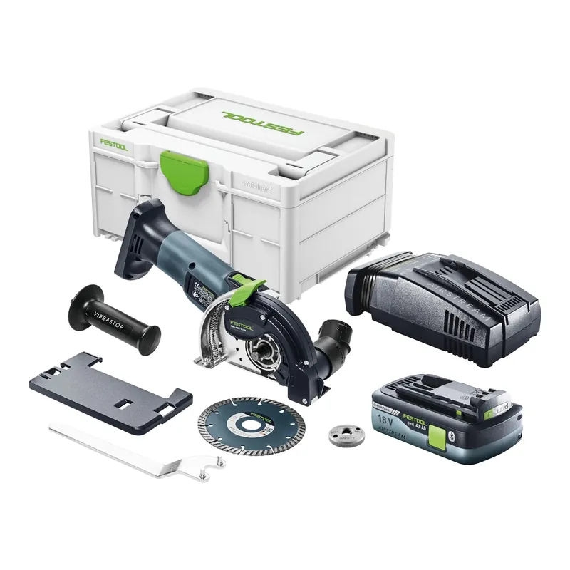 Neu Festool DSC-AGC 18-125 FH EB-Basic Akku Freihandtrennsystem 18 V 125 mm Brushless + 1x Akku 4,0 Ah + Schnellladegerät + Systainer