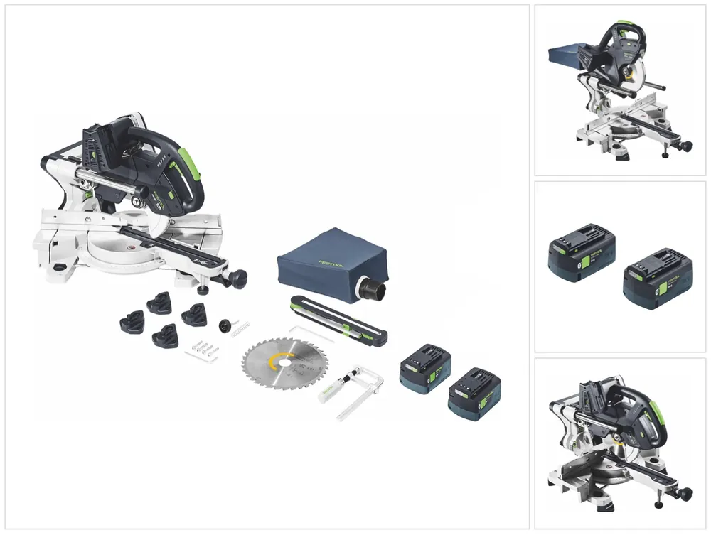 Direktkauf Festool KSC 60 EB-Basic KAPEX Akku Kapp Zugsäge 18 V / 36 V 216 mm Brushless + 2x Akku 5,0 Ah - ohne Ladegerät