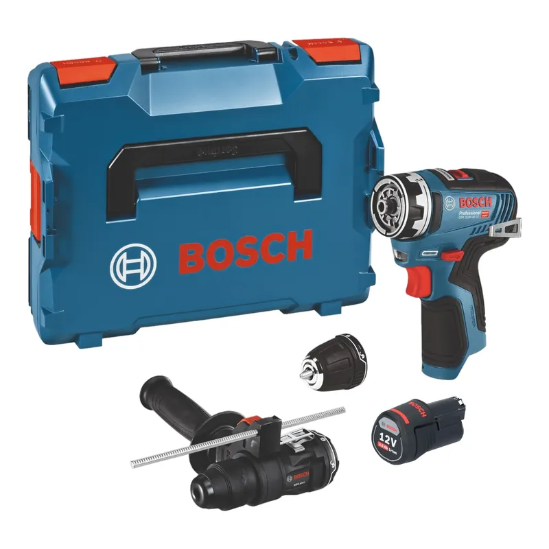 Bosch GSR 12V-35 FC Akku Bohrschrauber 12 V 35 Nm Brushless + 1x Akku 3,0 Ah + 2x Aufsatz + L-Boxx - ohne Ladegerät Meistverkauft