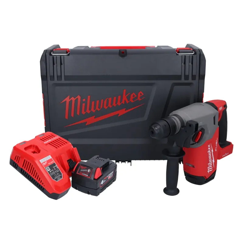 Milwaukee M18 ONEFHX-401X Akku Kombihammer 18 V 2,5 J SDS-Plus Brushless + 1x Akku 4,0 Ah + Ladegerät + HD-Box Markenprodukt