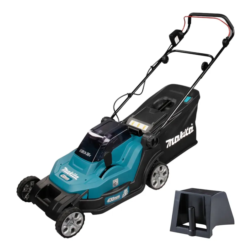 Sale Makita DLM 432 Z Akku Rasenmäher 36 V ( 2x 18 V ) 43 cm + Mulchkeil - ohne Akku, ohne Ladegerät