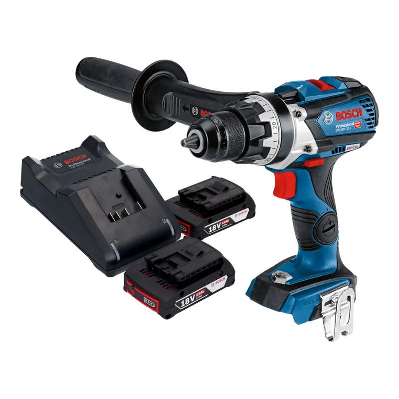 Expressversand Bosch GSR 18V-110 C Professional Akku Bohrschrauber 18 V 110 Nm Brushless + 2x Akku 2,0 Ah + Ladegerät