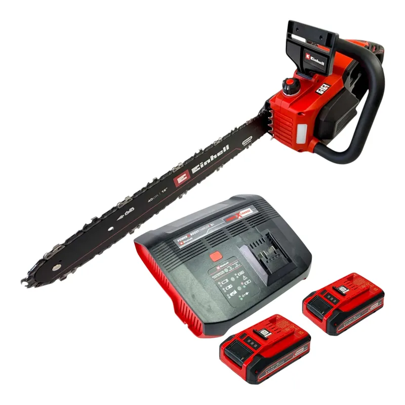 Saisonangebot Einhell GP-LC 36/40 Li BL-Solo Professional Akku Kettensäge 36 V ( 2x 18 V ) 38 cm Brushless + 2x Power X-Change Plus Akku 4,0 Ah + Ladegerät