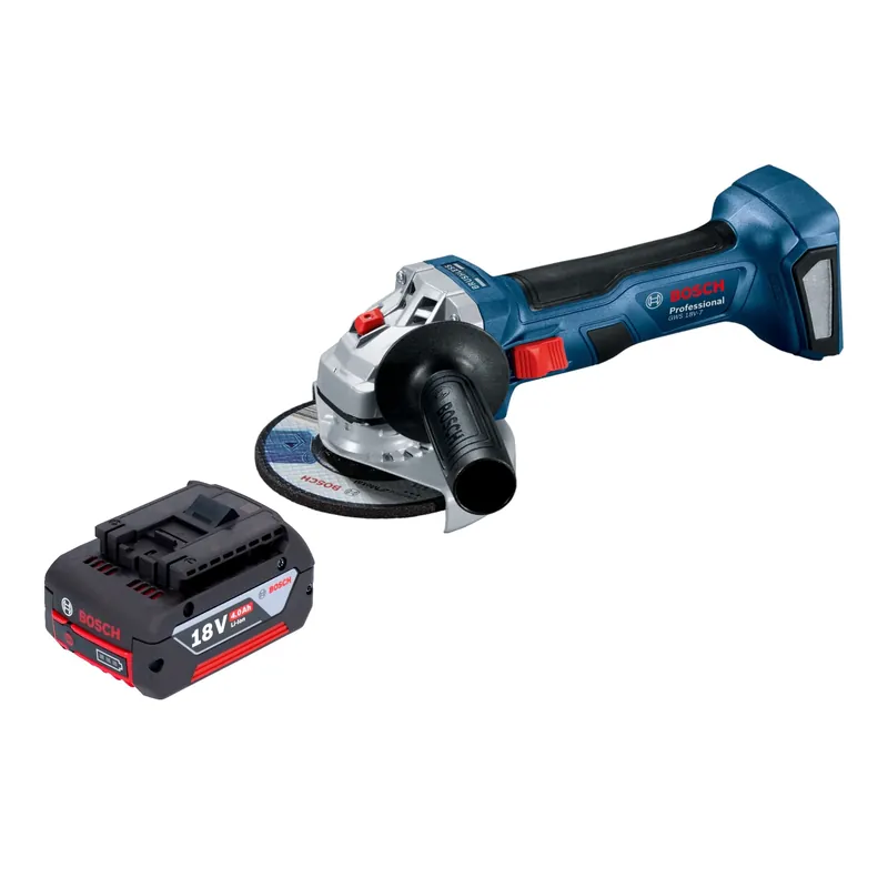 Bosch GWS 18V-7 Professional Akku Winkelschleifer 18 V 115 mm Brushless + 1x Akku 4,0 Ah - ohne Ladegerät Top-Preis