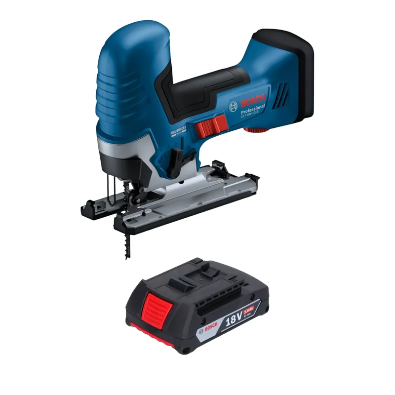 Bosch GST 18V-125 S Professional Akku Stichsäge 18 V 125 mm Brushless + 1x Akku 2,0 Ah - ohne Ladegerät Zertifiziert