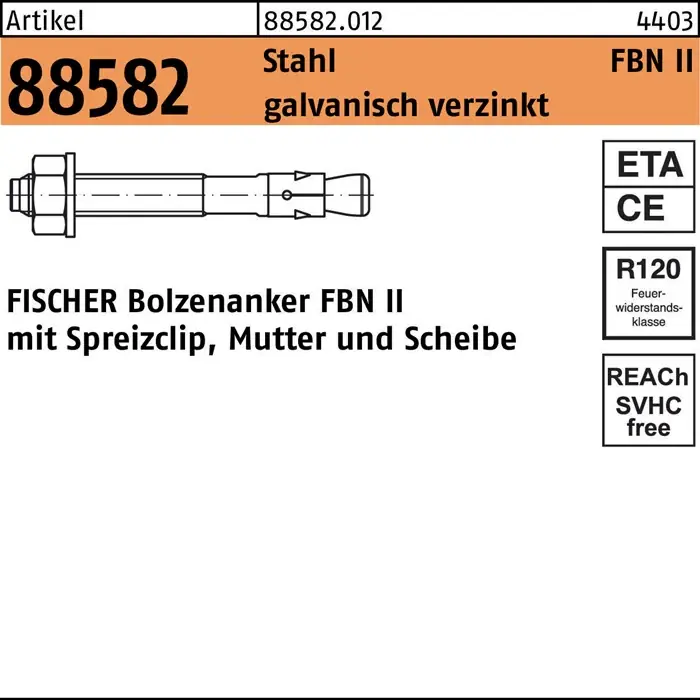 FISCHER Bolzenanker FBN II 16 Länge 168 mm ( 8000257834 ) Neue Kollektion