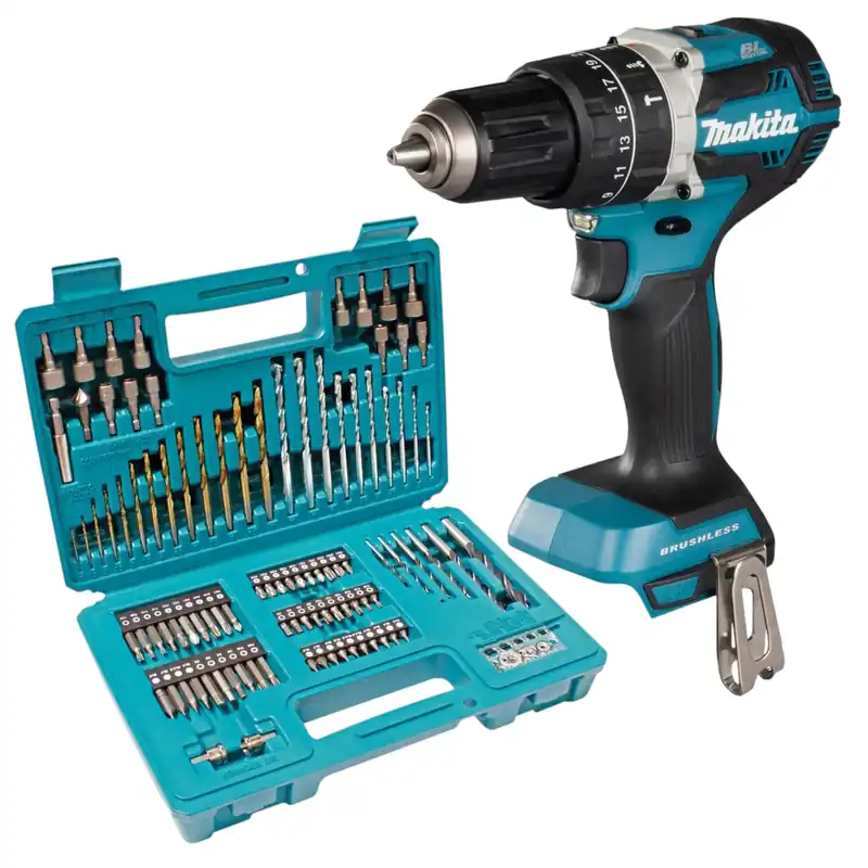 Jetzt Kaufen Makita DHP 484 Z Akku Schlagbohrschrauber 18 V 54 Nm Brushless + 102 tlg. Bit Bohrer Set - ohne Akku, ohne Ladegerät
