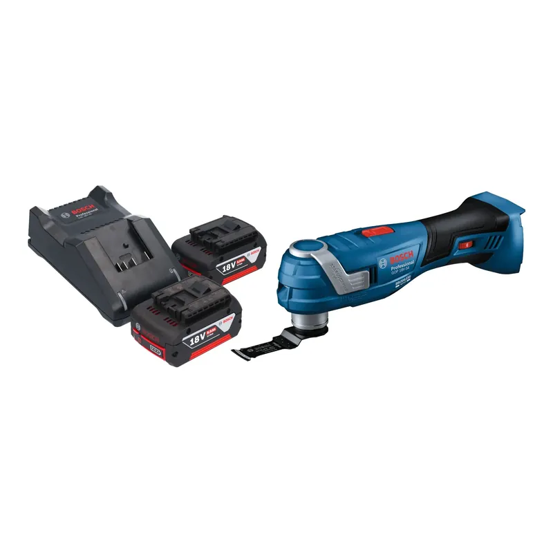 Preisknaller Bosch GOP 18V-34 Professional Akku Multi Cutter 18 V Starlock Plus + 2x Akku 5,0 Ah + Ladegerät
