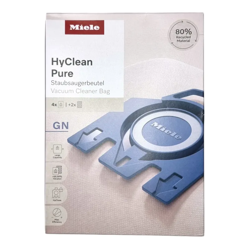 Miele HyClean Pure GN Staubsaugerbeutel 4 Stück mit Filter ( 12421130 ) für Complete C2 / C3 / Classic C1 / S8 / S5 / S2 Super-Preis
