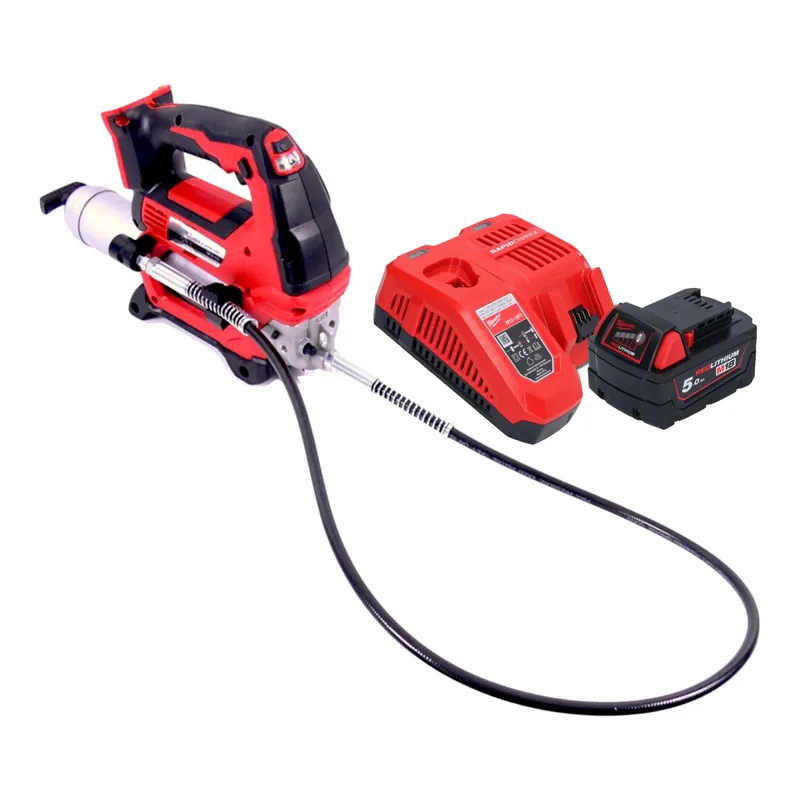 Günstig Milwaukee M18 GG-501 Akku Fettpresse 18 V 690 bar + 1x Akku 5,0 Ah + Ladegerät