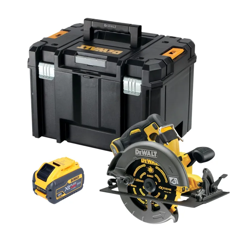 Rabatt DeWALT DCS 578 NT Akku Kreissäge 54V XR FlexVolt 190 mm Brushless + 1x Akku 12,0 Ah + TSTAK - ohne Ladegerät