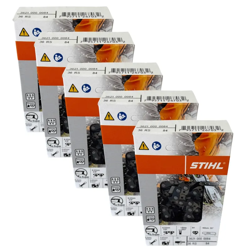 Schneller Versand Stihl 5x 3/8" Rapid Super (RS) Sägekette 63 cm 3/8" 1,6 mm 5 Stück ( 5x 36210000084 )