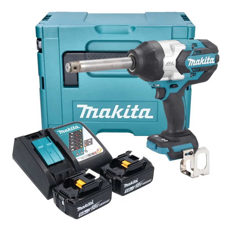 Makita DTW 1005 RTJ Akku Schlagschrauber 18 V 1360 Nm 3/4" Brushless + 2x Akku 5,0 Ah + Ladegerät + Makpac Bestpreis