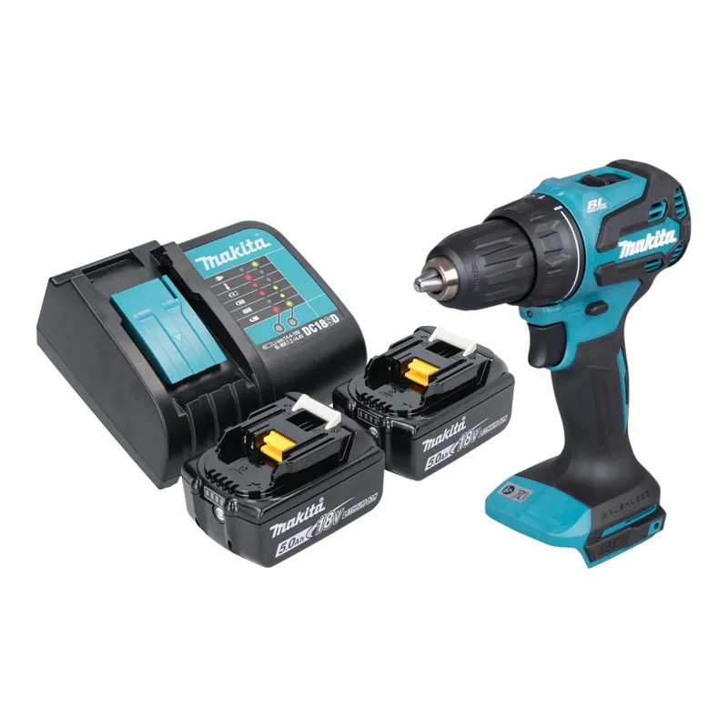 Bestseller Makita DDF 490 ST Akku Bohrschrauber 18 V 65 Nm 1/2" Brushless + 2x Akku 5,0 Ah + Ladegerät