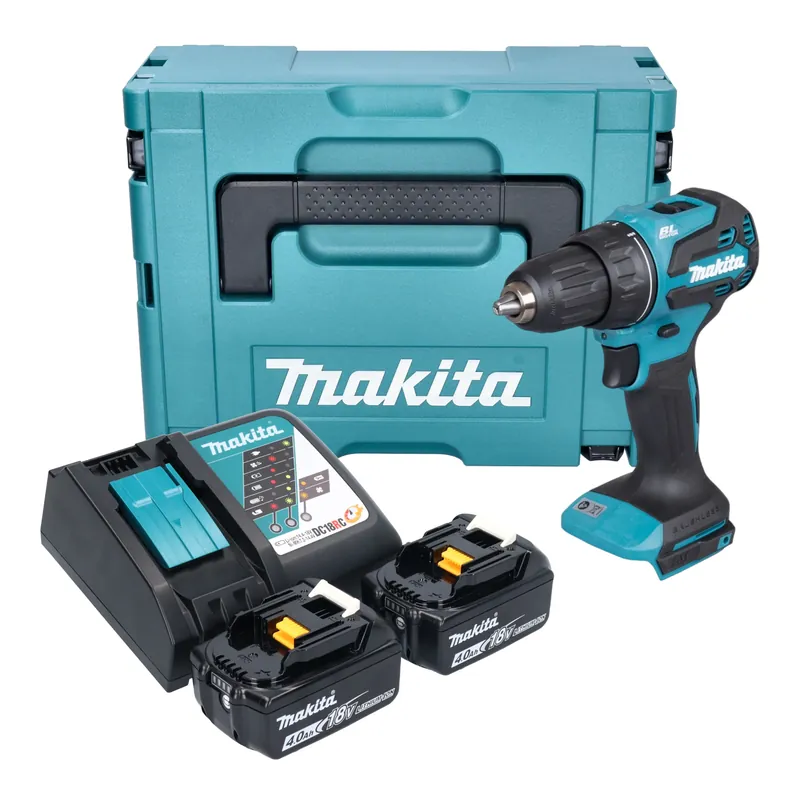 Markenware Makita DDF 490 RMJ Akku Bohrschrauber 18 V 65 Nm 1/2" Brushless + 2x Akku 4,0 Ah + Ladegerät + Makpac