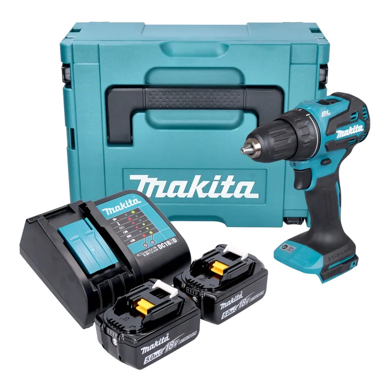 Makita DDF 490 STJ Akku Bohrschrauber 18 V 65 Nm 1/2" Brushless + 2x Akku 5,0 Ah + Ladegerät + Makpac Top-Angebot