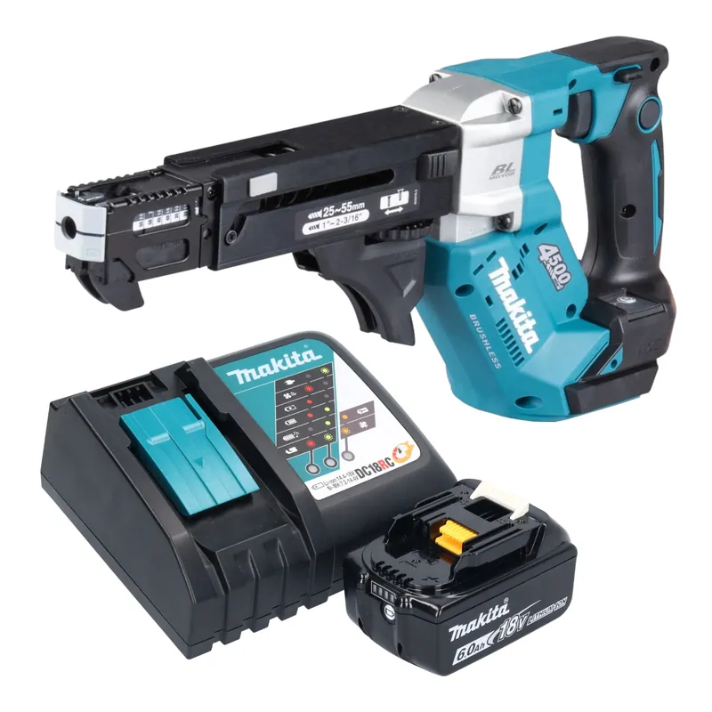 Neu Im Sortiment Makita DFR 552 RG1 Akku Magazinschrauber 18 V 25 - 55 mm Brushless + 1x Akku 6,0 Ah + Ladegerät