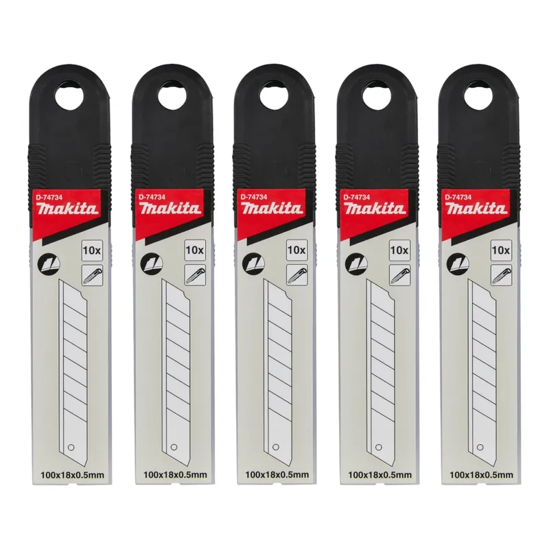 Makita 5x Abbrechklingen 50 Stk. Ersatzklingen für Abbrechklingenmesser ( 5x D-74734 ) Zertifiziert
