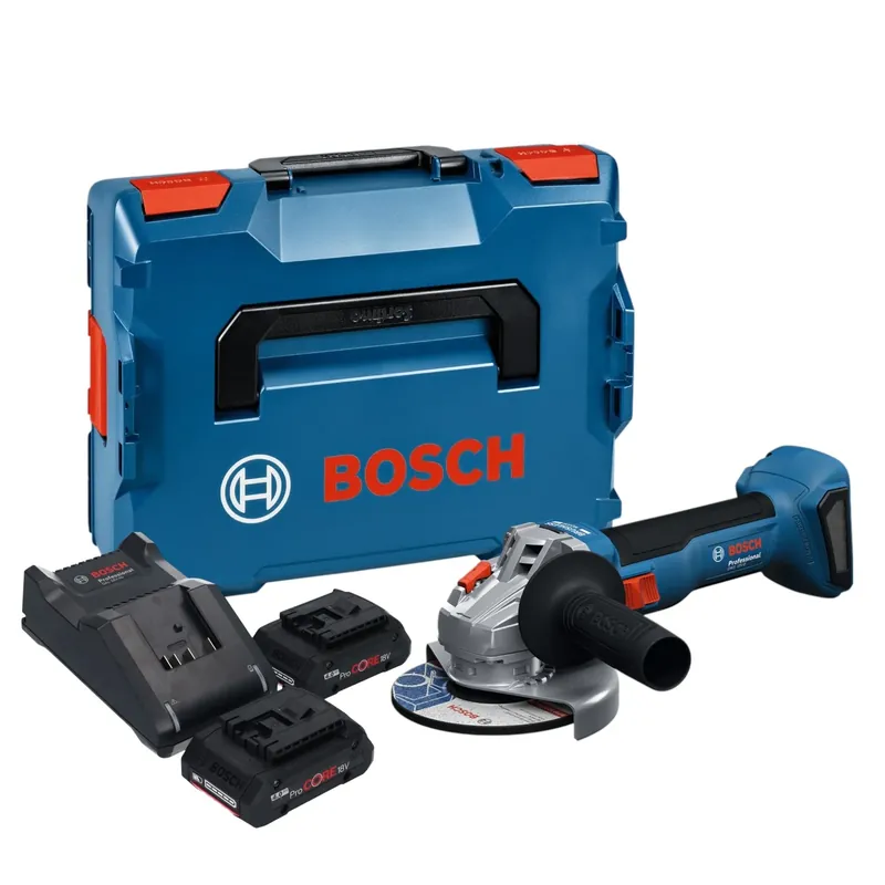 Bosch GWS 18V-8 Professional Akku Winkelschleifer 18 V 125 mm Brushless + 2x ProCORE Akku 4,0 Ah + Ladegerät + L Boxx Sale