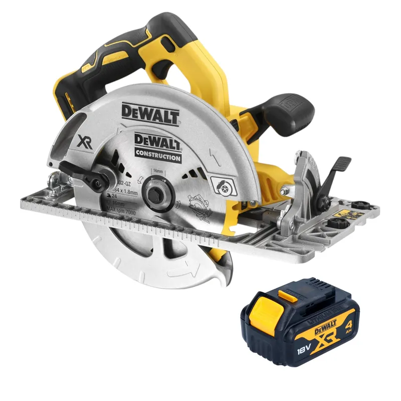 DeWalt DCS 572 N Akku Handkreissäge 18 V 184 mm Brushless + 1x Akku 4,0 Ah - ohne Ladegerät Must-Have