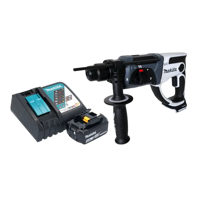 Makita DHR 202 RM1W Akku Bohrhammer 18 V 20 mm 2,0 J weiß + 1x Akku 4,0 Ah + Ladegerät Begrenztes Angebot