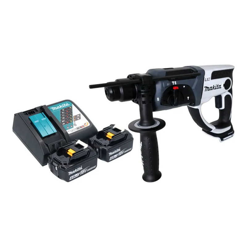 Jetzt Bestellen Makita DHR 202 RMW Akku Bohrhammer 18 V 20 mm 2,0 J weiß + 2x Akku 4,0 Ah + Ladegerät