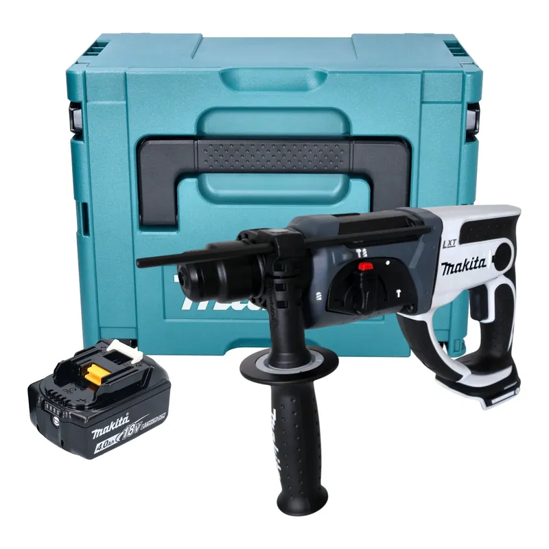 Makita DHR 202 M1JW Akku Bohrhammer 18 V 20 mm 2,0 J weiß + 1x Akku 4,0 Ah + Makpac - ohne Ladegerät Preisreduziert