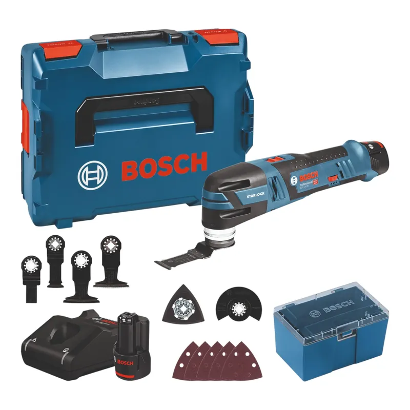 Top-Preis Bosch GOP 12V-28 Professional Akku Multi Cutter 12 V ( 06018B5006 ) + 2x Akku 3,0 Ah + Ladegerät + L-Boxx