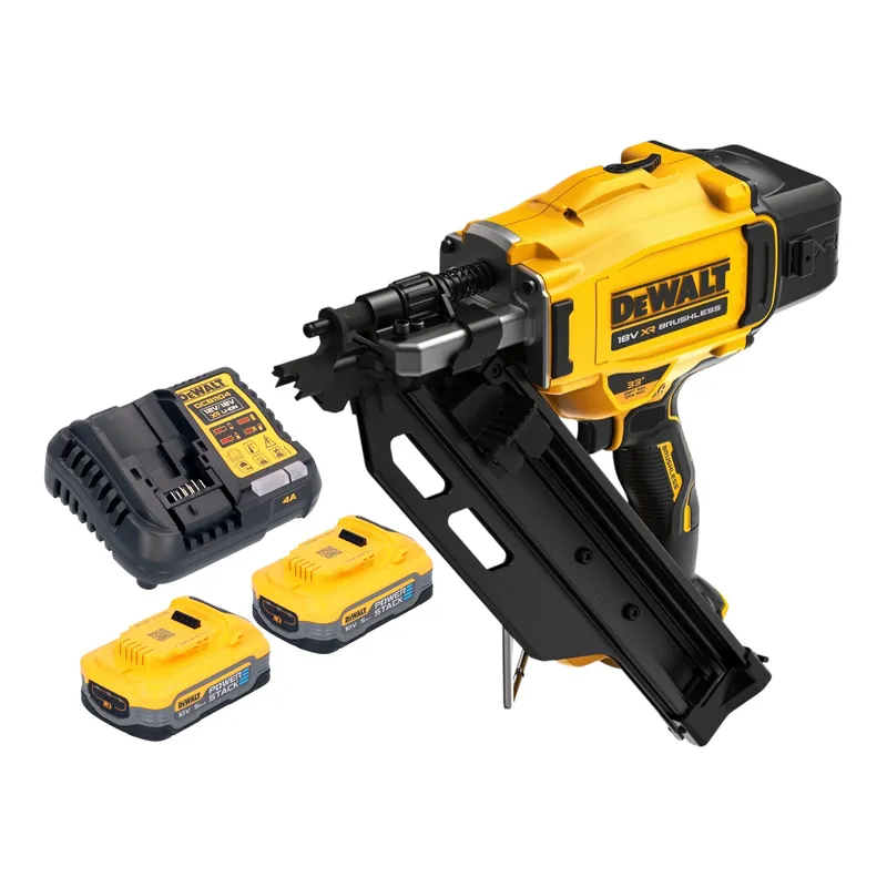 DeWalt DCN 930 H2 Akku Nagler 18 V 50 - 90 mm Brushless + 2x Powerstack Akku 5,0 Ah + Ladegerät Nur Heute