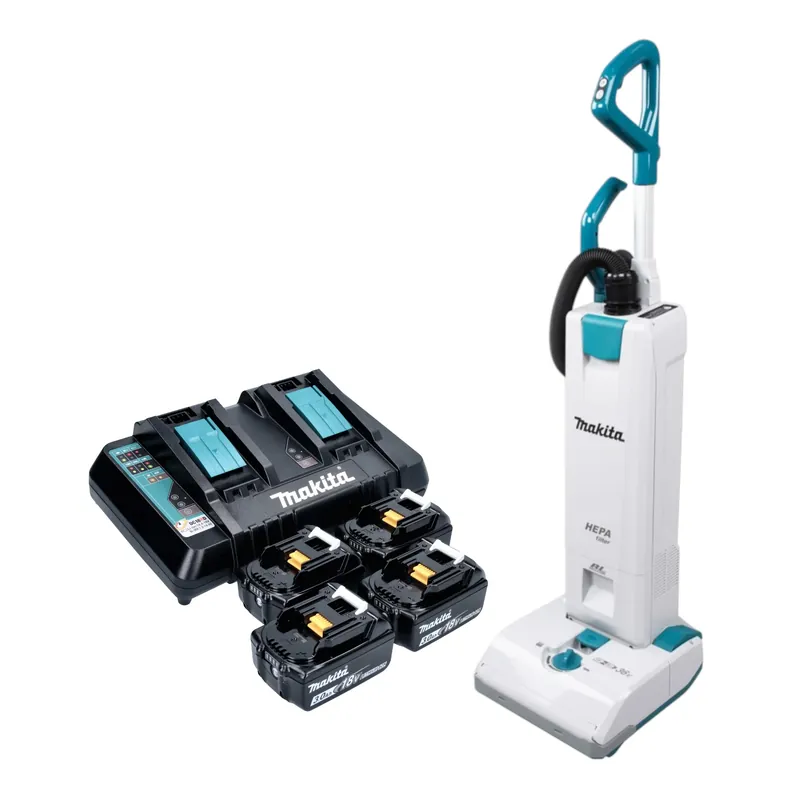 Preisknaller Makita DVC 560 PF4 Akku Staubsauger 36 V ( 2x 18 V ) 5 l Brushless + 4x Akku 3,0 Ah + Ladegerät