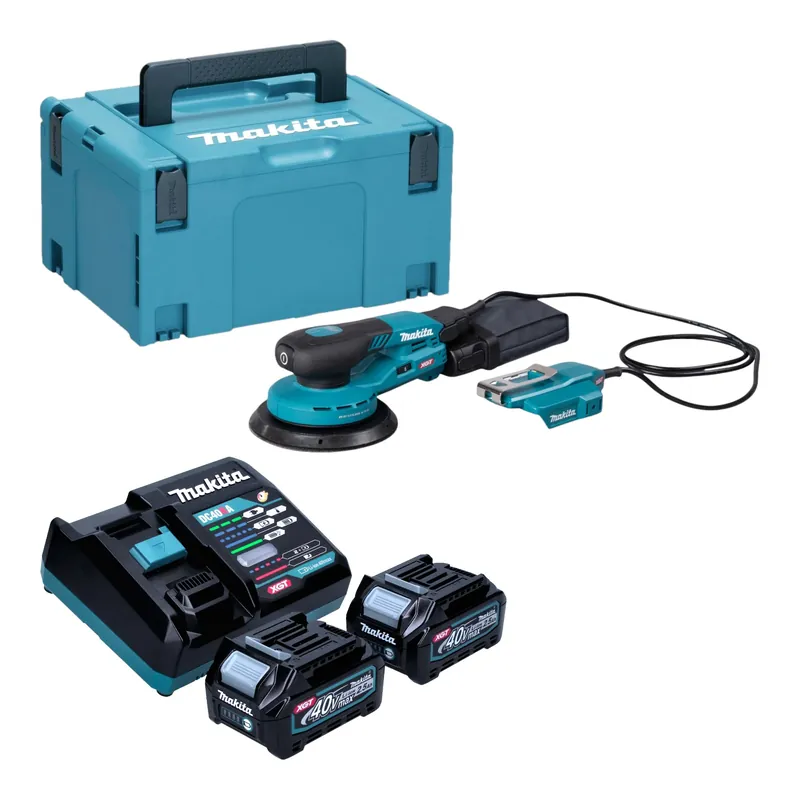 Makita BO 004 CGD201 Akku Exzenterschleifer 40 V max. 150 mm 3,0 mm Hub Brushless + 2x Akku 2,5 Ah + Ladegerät + Makpac Preis Gesenkt