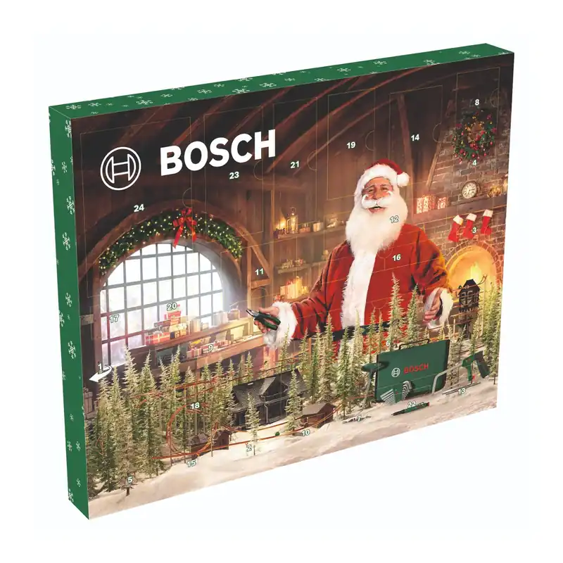 Versand Am Gleichen Tag Bosch 41 tlg. Handwerkzeug Adventskalender 2025 ( 1600A039HD ) Set mit Bügelsäge, Bit Schraubendreher, Bits, Tasche, Handwerkzeug