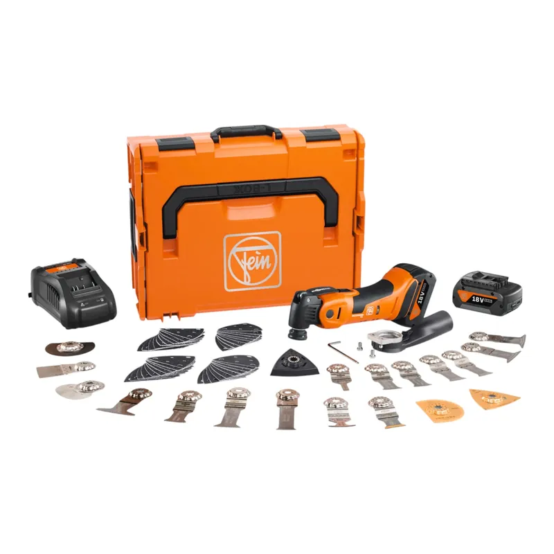 Meistverkauft Fein AMM 700 MAX TOP Multimaster 18 V AMP ( 71293661000 ) + 2x Akku 4,0 Ah + Ladegerät + 60 tlg. Zub. + L-Boxx